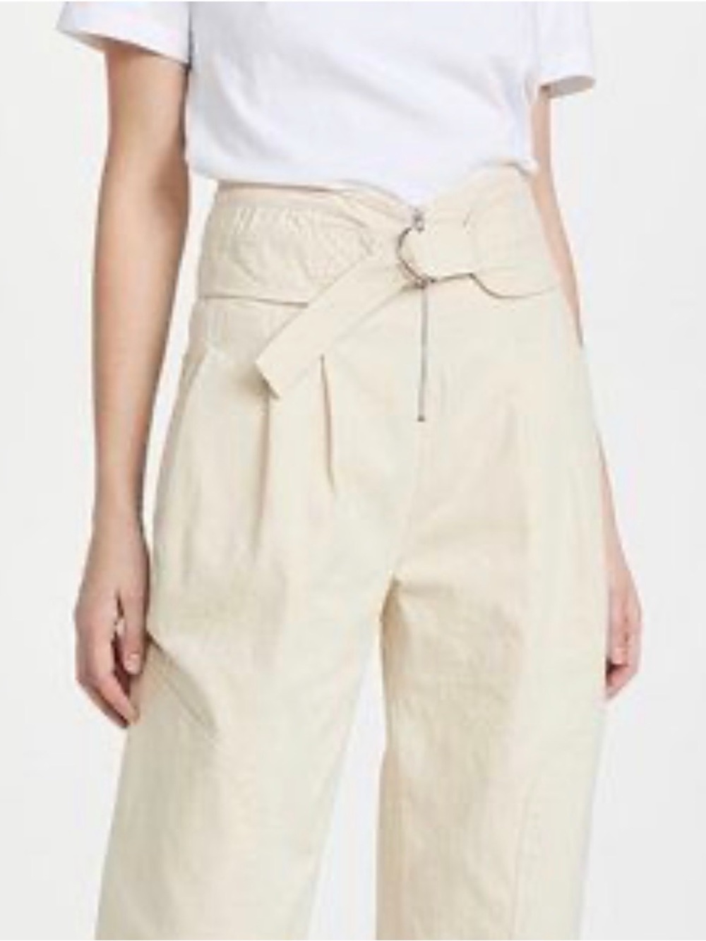 Sea New York Off-White Tapered Twill Chinos with Tie Waist